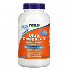 Now Foods, Ультра Омега 3-D, 180 Капсул
