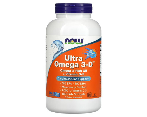 Now Foods, Ультра Омега 3-D, 180 Капсул Now Foods, Ультра Омега 3-D, 180 Капсул