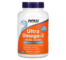 Now Foods, Ultra Omega-3, 500 EPA/250 DHA, 180 Fish Softgels