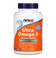 Now Foods, Ultra Omega-3, 500 EPA/250 DHA, 180 Fish Softgels