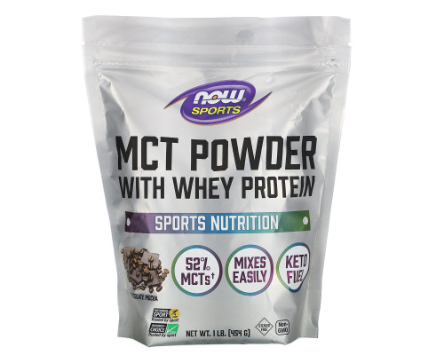 Now Foods, Sports, MCT Powder with Whey Protein, Chocolate Mocha, 1 lb (454 g) Now Foods, Sports, MCT Powder with Whey Protein, Chocolate Mocha, 1 lb (454 g)