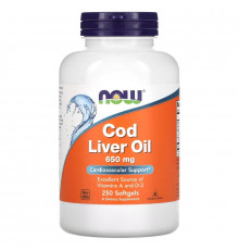 Now Foods Рыбий жир двойная сила 650 мг 250 капсул