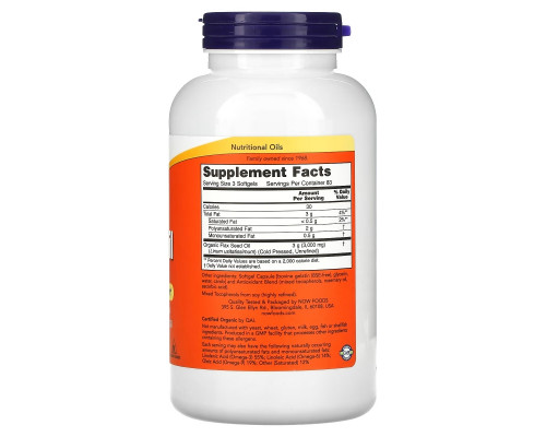 Now Foods Льняное масло незаменимые омега-3 1000 мг 250 мягких капсул Now Foods Льняное масло незаменимые омега-3 1000 мг 250 мягких капсул