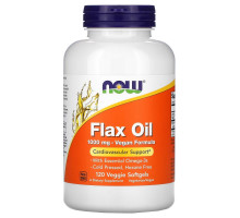 Now Foods, Organic Flax Oil, 1000mg - Vegan Formula, 120 Veggie Softgels
