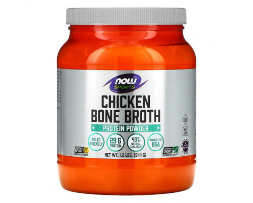 Для мышц и суставов NOW Foods, Sports, протеиновый порошок из куриного костного бульона, 544 г (1,2 фунта) Для мышц и суставов NOW Foods, Sports, протеиновый порошок из куриного костного бульона, 544 г (1,2 фунта)