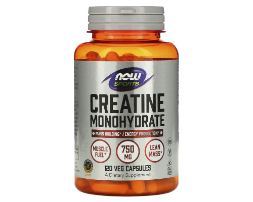 Now Foods Sports Моногидрат креатина 750 мг 120 капсул Now Foods Sports Моногидрат креатина 750 мг 120 капсул