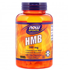 Now Foods, Сейчас спорт, HMB, 500 мг, 120 Вегетарианских Капсул