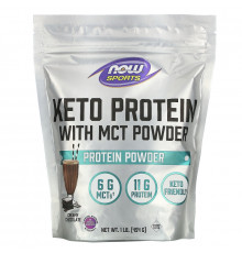 Now Foods, Sports, Keto Protein with MCT Powder, Creamy Chocolate, 1 lb (454 g)