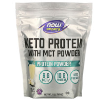 Now Foods, Sports, Keto Protein with MCT Powder, Vanilla Cream, 1 lb (454 g)