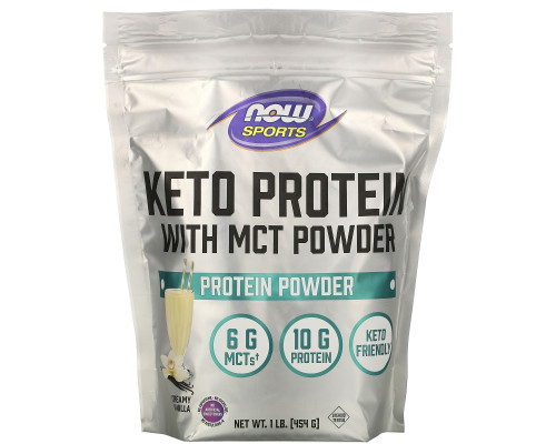 Now Foods, Sports, Keto Protein with MCT Powder, Vanilla Cream, 1 lb (454 g) Now Foods, Sports, Keto Protein with MCT Powder, Vanilla Cream, 1 lb (454 g)