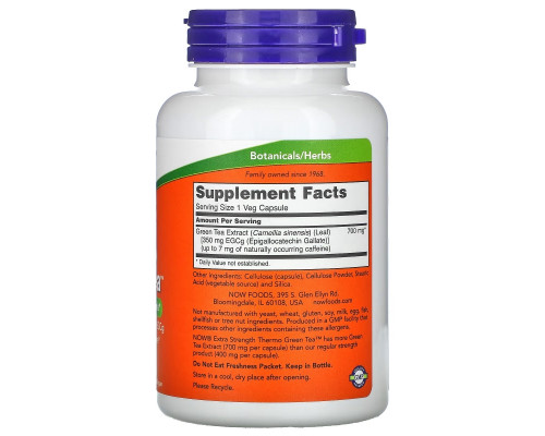 Now Foods, Зеленый термо чай, 90 вегетарианских капсул Now Foods, Зеленый термо чай, 90 вегетарианских капсул
