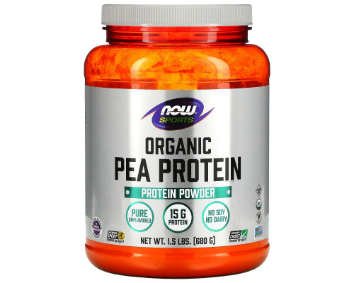 Now Foods, Sports, Белок из гороха органического происхождения, натуральный, не содержащий вкусовых добавок, 680 г (1,5 фунта) Now Foods, Sports, Белок из гороха органического происхождения, натуральный, не содержащий вкусовых добавок, 680 г (1,5 фунта)