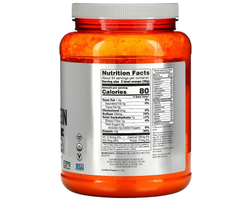 Now Foods, Sports, Белок из гороха органического происхождения, натуральный, не содержащий вкусовых добавок, 680 г (1,5 фунта) Now Foods, Sports, Белок из гороха органического происхождения, натуральный, не содержащий вкусовых добавок, 680 г (1,5 фунта)