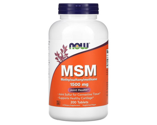 Now Foods MSM Метилсульфонилметан 1500 мг 200 таблеток Now Foods MSM Метилсульфонилметан 1500 мг 200 таблеток