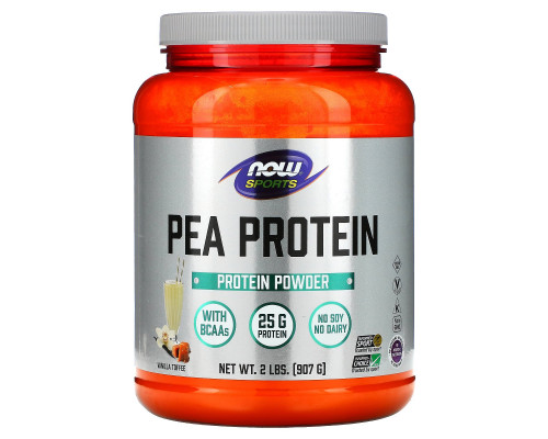 Now Foods, Спорт, гороховый белок, вкус ванильных ирисок, 2 фунта (907 г) Now Foods, Спорт, гороховый белок, вкус ванильных ирисок, 2 фунта (907 г)