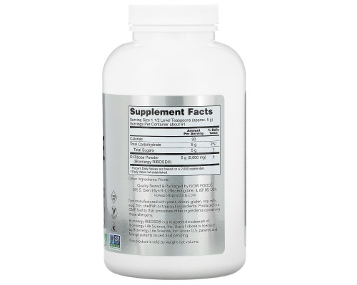 Now Foods Sports Д-рибоза порошок 1 фунт (454 г) Now Foods Sports Д-рибоза порошок 1 фунт (454 г)