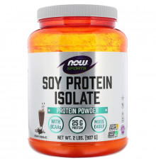 Now Foods, Изолят соевого белка со вкусом натурального шоколада, 907 г