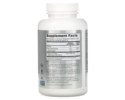 Now Foods D-рибоза порошок 227 г Now Foods D-рибоза порошок 227 г