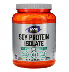 Now Foods, Спортивное питание, Изолят соевого протеина, натуральный вкус, 2 фунта (907 г)