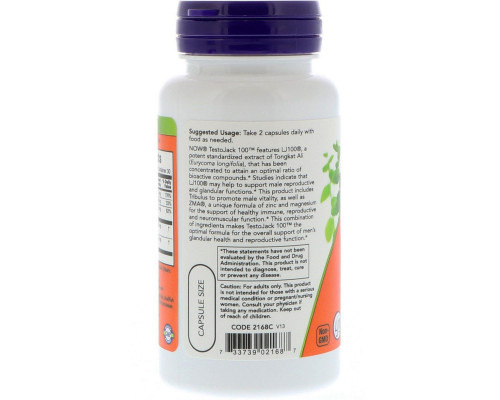 Now Foods, TestoJack 100, 60 растительных капсул Now Foods, TestoJack 100, 60 растительных капсул