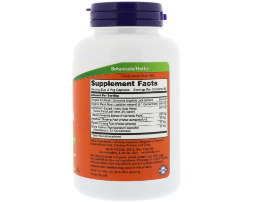 Now Foods TestoJack 200 Экстра сильный 120 вегетарианских капсул Now Foods TestoJack 200 Экстра сильный 120 вегетарианских капсул