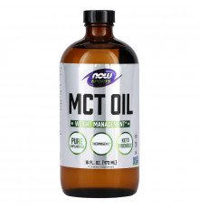 Now Foods, Спортивное питание, чистое триглицеридное масло с цепочками средней длины, 16 жидких унций (473 мл)