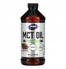 Now Foods, Спортивное питание, триглицеридное масло с цепочками средней длины, шоколадный мокко, 16 жидких унций (473 мл)