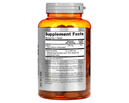 NOW Foods, Sports, Tribulus, 1,000 mg, 180 Tablets