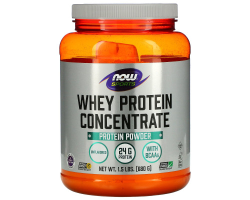 Now Foods, Sports, Концентрированный сывороточный протеин, натуральный без вкусовых добавок, 1.5 фунтов (680 г) Now Foods, Sports, Концентрированный сывороточный протеин, натуральный без вкусовых добавок, 1.5 фунтов (680 г)