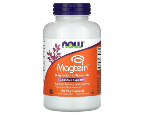 Магний NOW Foods, Magtein`` 180 растительных капсул Магний NOW Foods, Magtein`` 180 растительных капсул