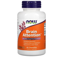 Now Foods, Умственное внимание, натуральный шоколадный вкус, 60 жевательных конфет