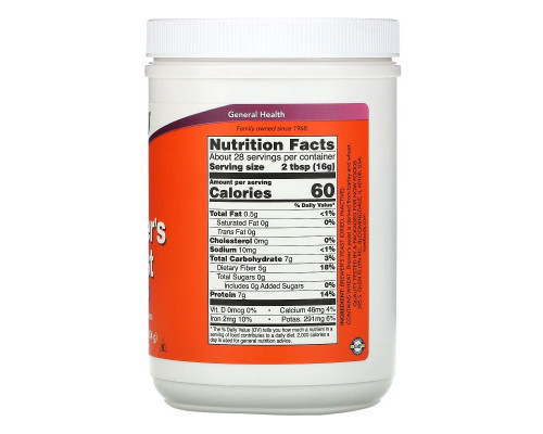 Now Foods Пивные дрожжи с пониженной горечью 1 фунт (454 г) Now Foods Пивные дрожжи с пониженной горечью 1 фунт (454 г)