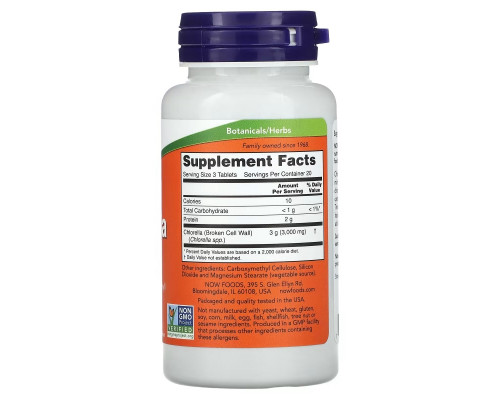NOW Foods, Chlorella, 1,000 mg, 60 Tablets NOW Foods, Chlorella, 1,000 mg, 60 Tablets