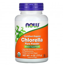 Now Foods Сертифицированная органическая хлорелла в порошке 4 унции (113 г)