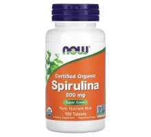 Now Foods, Certified Organic Spirulina, 500 mg, 100 Tablets