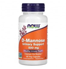 Женское здоровье NOW Foods, D-манноза, 500 мг, 60 растительных капсул