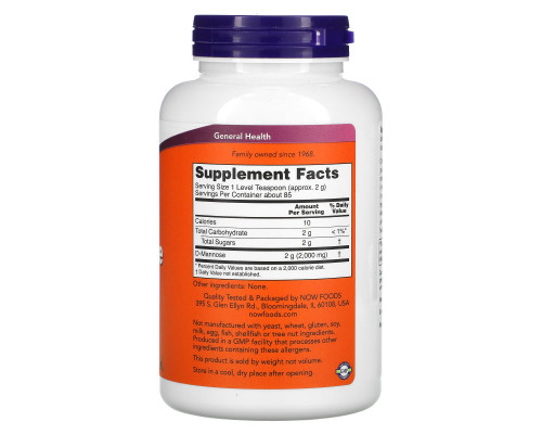 Now Foods, Чистая D-манноза в порошке, 6 унций (170 г) Now Foods, Чистая D-манноза в порошке, 6 унций (170 г)