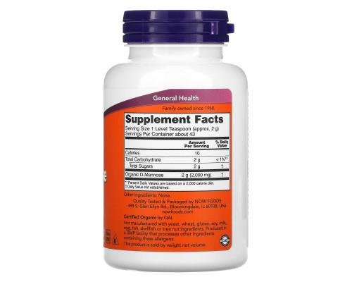 Now Foods, Порошок D-маннозы, 85 г (3 oz) Now Foods, Порошок D-маннозы, 85 г (3 oz)