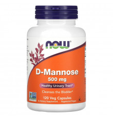Now Foods, D-манноза, 500 мг, 120 растительных капсул