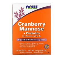 Now Foods, Маннозы клюквы + пробиотики, 24 пакетика, (6 г) каждый