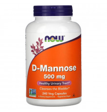 Now Foods, D-манноза, 500 мг, 240 вегетарианских капсул