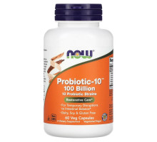 Now Foods, Probiotic-10, 100 миллиардов, 60 вегетарианских капсул