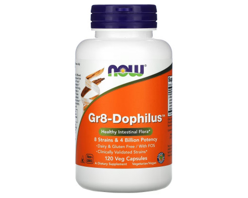 Now Foods Gr8-дофилус 120 капсул на растительной основе Now Foods Gr8-дофилус 120 капсул на растительной основе