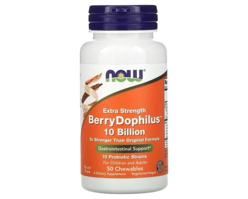 Now Foods BerryDophilus Extra Strength 50 жевательных таблеток Now Foods BerryDophilus Extra Strength 50 жевательных таблеток