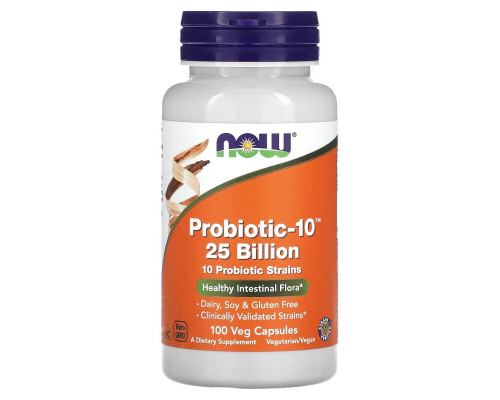 Now Foods Пробиотик-10 25 миллиардов бактерий 100 вегетарианских капсул Now Foods Пробиотик-10 25 миллиардов бактерий 100 вегетарианских капсул