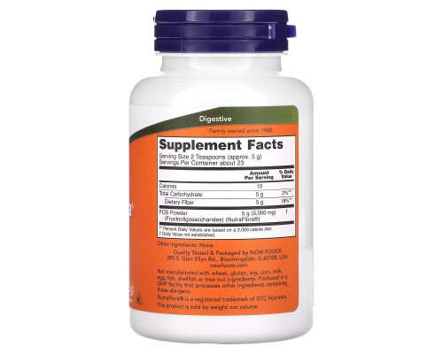 Now Foods Nutra Flora FOS (фруктоолигосахариды) 100% чистый порошок 4 унции (113 г) Now Foods Nutra Flora FOS (фруктоолигосахариды) 100% чистый порошок 4 унции (113 г)