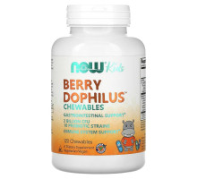 Now Foods, Berry Dophilus, Для детей, 2 млрд., 120 жевательных таблеток