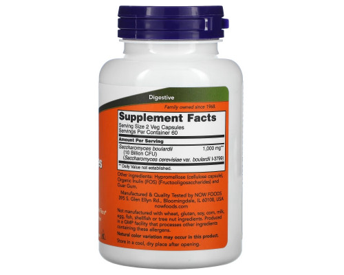 Now Foods, Saccharomyces Boulardii, 5 Billion CFU, 120 Veg Capsules Now Foods, Saccharomyces Boulardii, 5 Billion CFU, 120 Veg Capsules