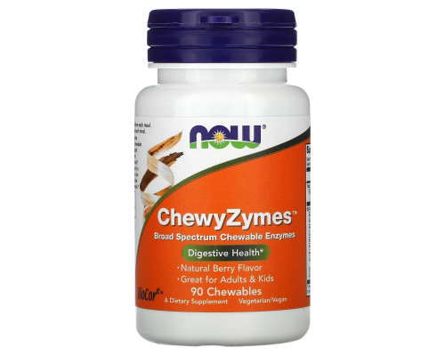 Now Foods ChewyZymes натуральный ягодный вкус 90 жевательных таблеток Now Foods ChewyZymes натуральный ягодный вкус 90 жевательных таблеток
