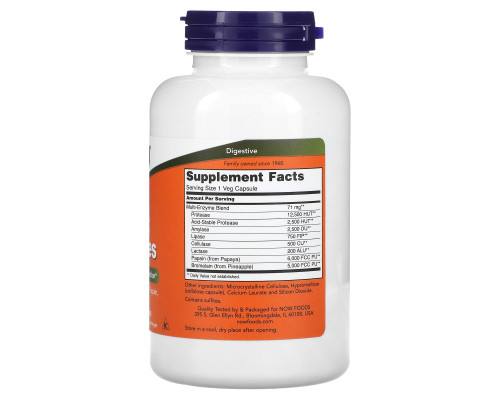 Now Foods Растительные энзимы 240 растительных капсул